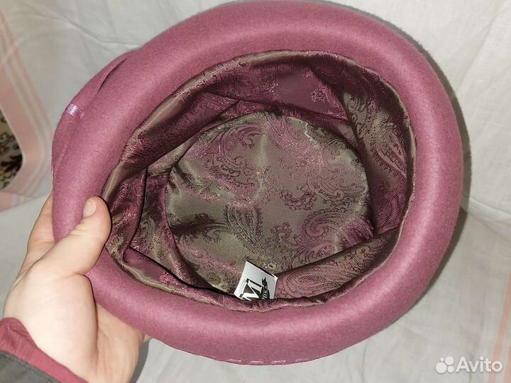 Шапка женская фетровая 58 размер новая малиновая