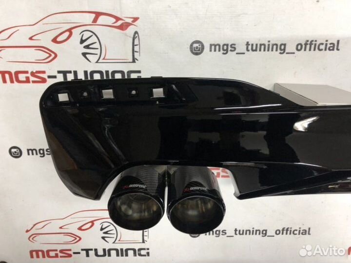 Диффузор BMW 5 G30 M-Style + Akrapovic black