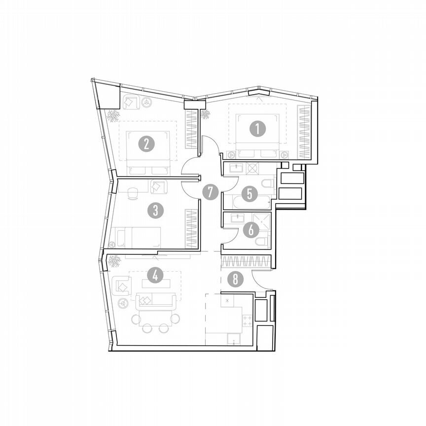 3-к. квартира, 84,4 м², 30/35 эт.