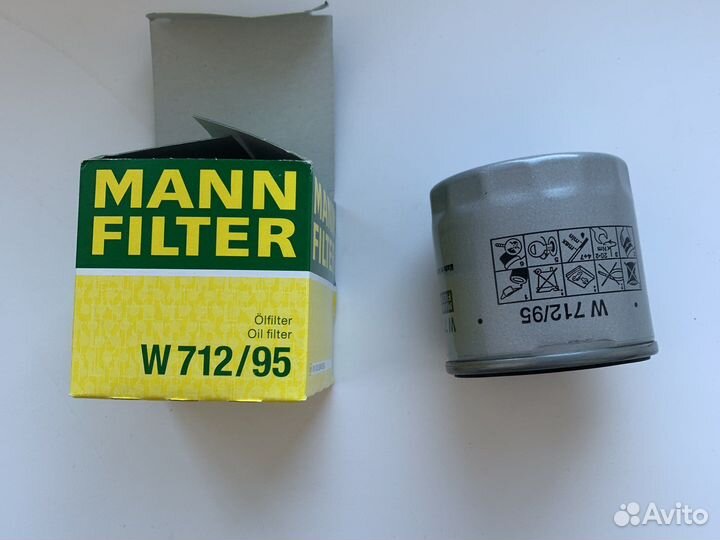 Фильтр масляный mann W712/95 оригинал, germany