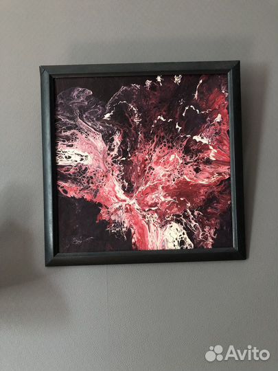 Картина в технике флюид арт, размер 41/41см