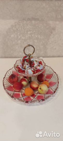 Ваза двухъярусная для фруктов этажерка