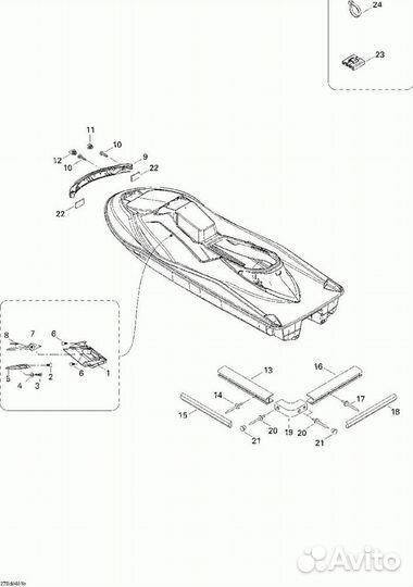 Бампер угловой на гидроцикл Sea Doo(291002244)