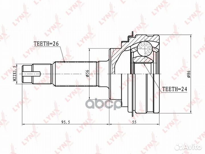 Шрус наружный toyota Camry 1.8-2.0D 91/Carina