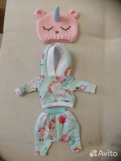 Одежда для куклы (штаны, худи, шапка)