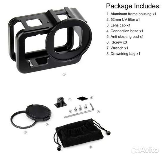 Клетка алюминиевая для камеры GoPro Hero 9, 10, 11