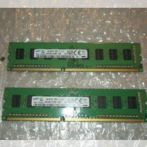 2 планки dimm DDR3 4GB Samsung