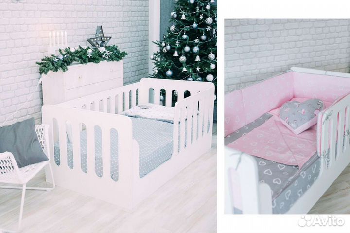 Кровать с высоким бортиком.Беспл.доставка