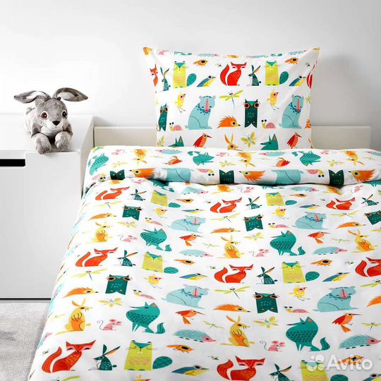 Детское постельное белье IKEA зверята