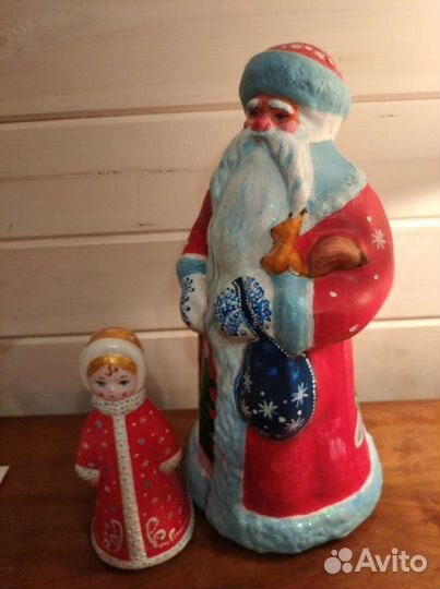 Дед мороз и снегурочка СССР пластик