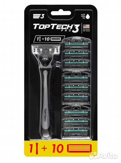 Бритва TopTech Pro 3 + 10 сменных кассет, США
