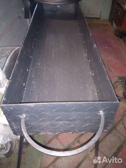 Мангал длинный из железа 4 мм с печью под казан