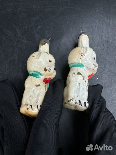 Елочная игрушка Собака собачка болонка щенок СССР