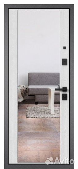 Стальная дверь с зеркалом