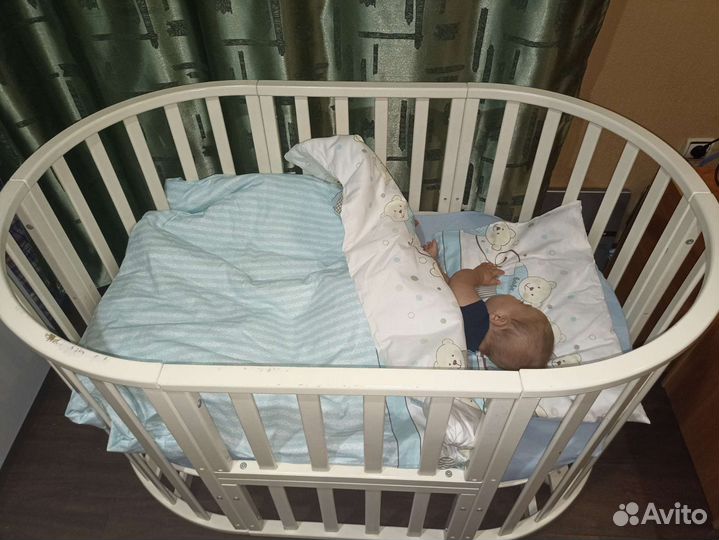 Детская кроватка с маятником круглая/овальная