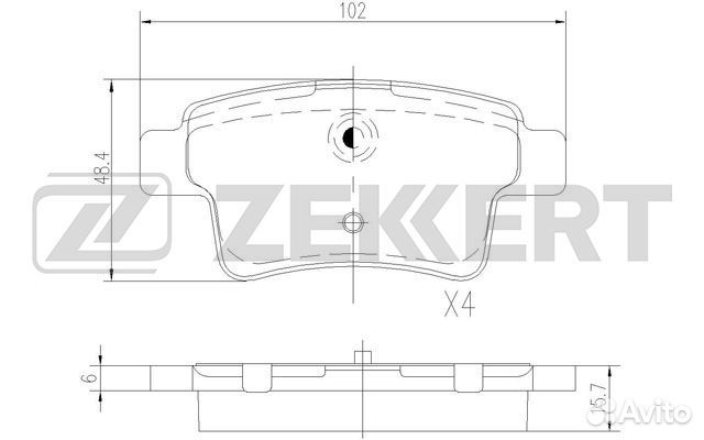 Zekkert BS-2824 Колодки тормозные дисковые задние