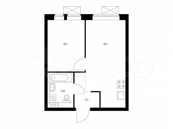 1-к. квартира, 32,6 м², 19/33 эт.