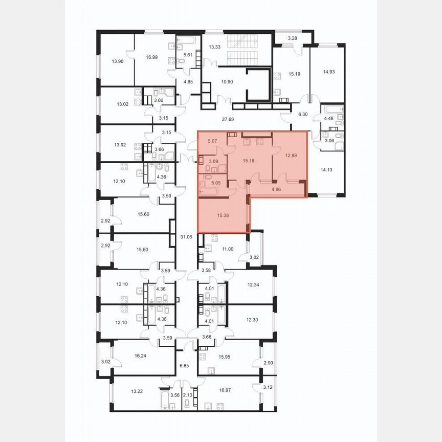 2-к. квартира, 59,7 м², 4/9 эт.