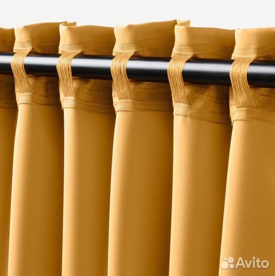 Шторы димаут IKEA Majgull (горчичные), 140х300, х2