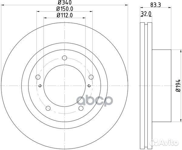 Диск тормозной перед ;toyota land cruiser 200