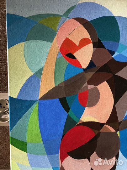 Картина акрил абстракция девушка