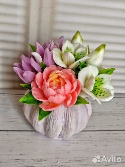 Букет из мыльных цветов