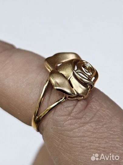 Золотое кольцо роза 585 проба 17,5 размер