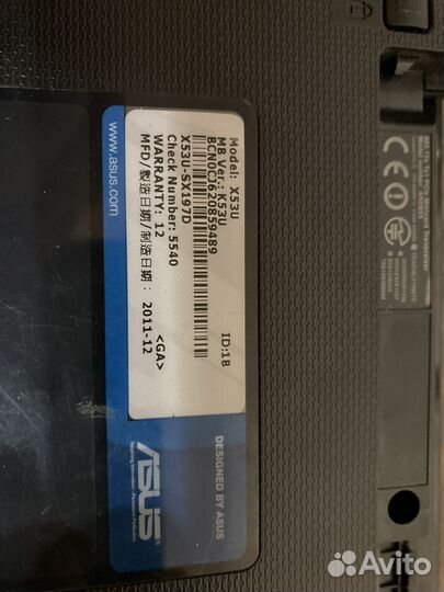 Ноутбук asus на запчасти