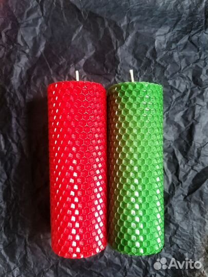 Набор свечей из цветной вощины, 2 шт