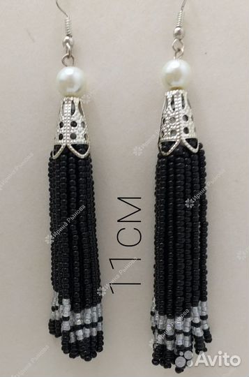 Серьги-подвески ручной работы