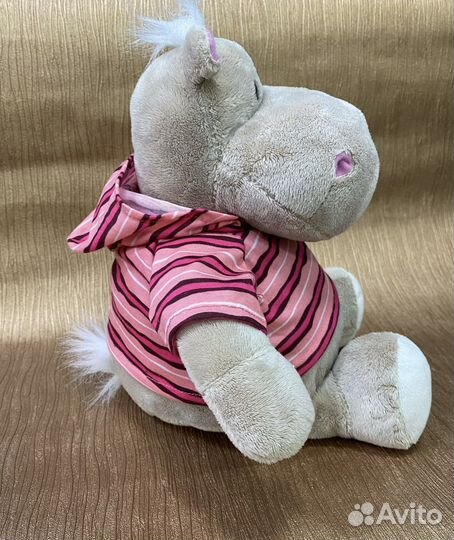 Мягка игрушка Бегемот 20см в розовой кофте