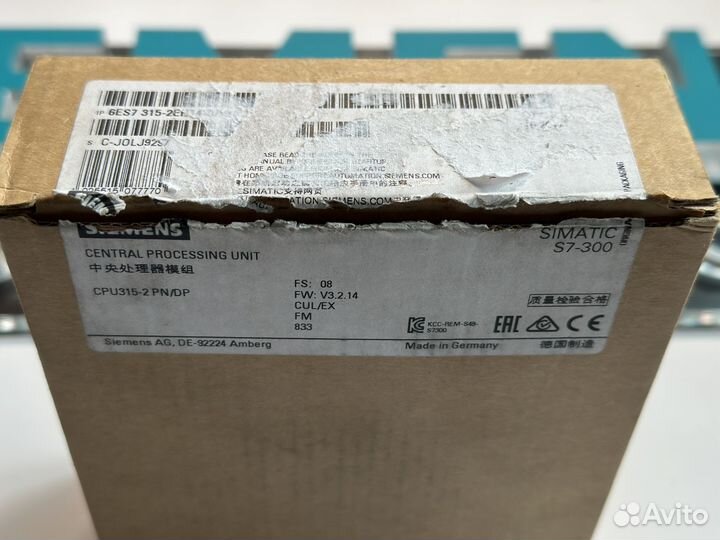 Проц. Siemens 6ES7315-2EH14-0AB0 2017 безнал с ндс
