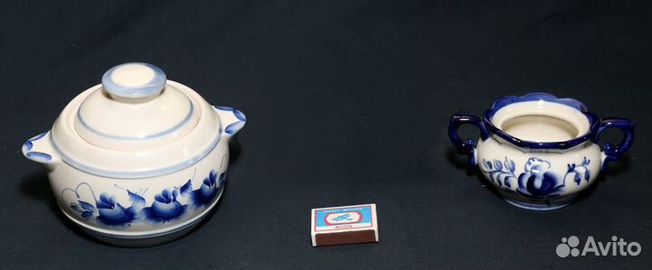 Гжель. Сахарница, конфетница. СССР