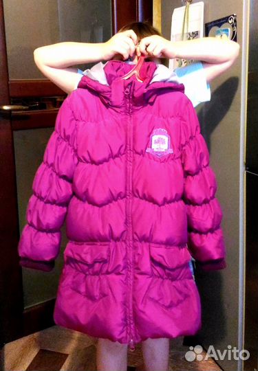 Зимнее пальто пуховик для девочки рост 116