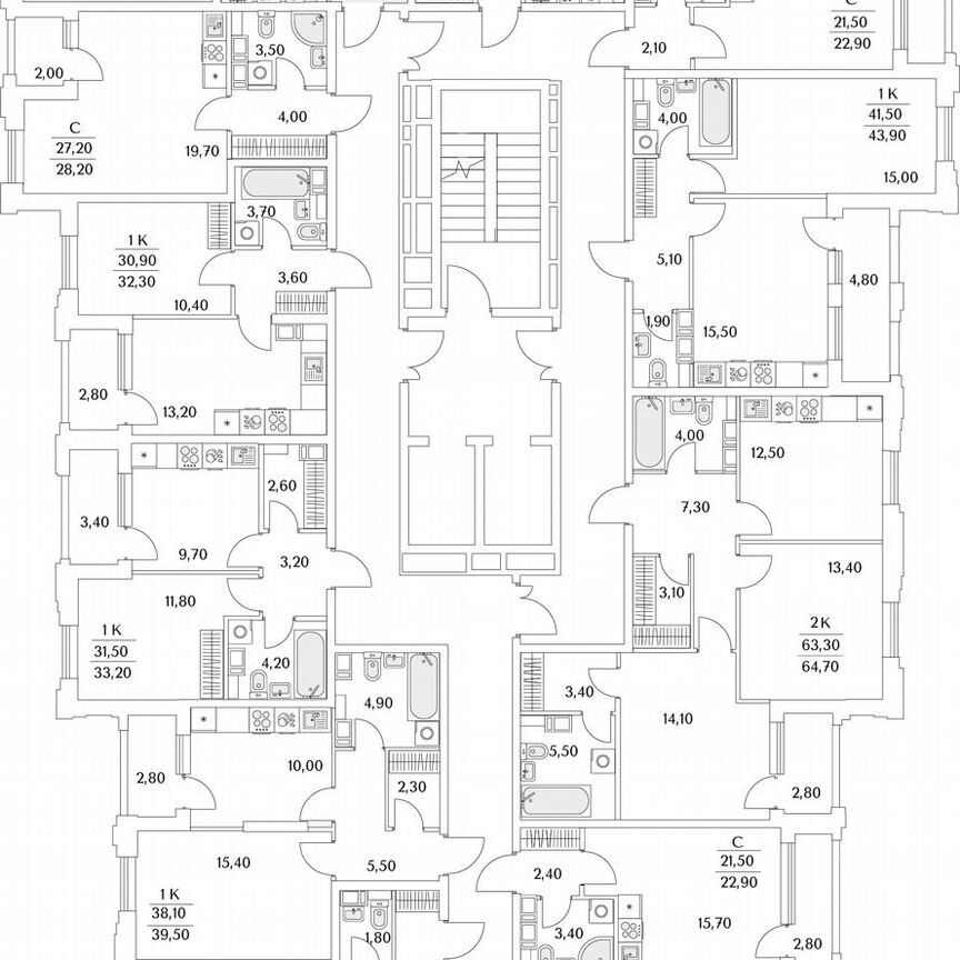 2-к. квартира, 60,7 м², 11/13 эт.