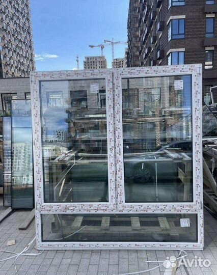 Окно пластиковое графитовое 1850х1770