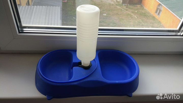 Кормушка автопоилка для животных двойная