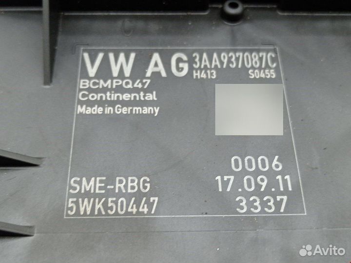 Блок комфорта для Volkswagen Passat 7 3AA937087C