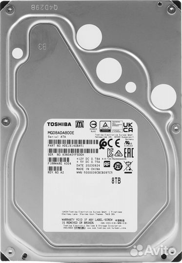 HDD, Toshiba, MG08ADA800E, SATA, 3,5