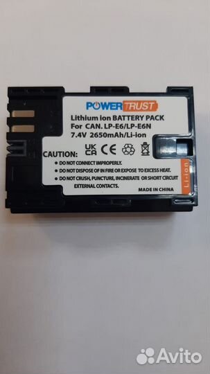 Аккумулятор для фото и видеокамер Canon LP-E6