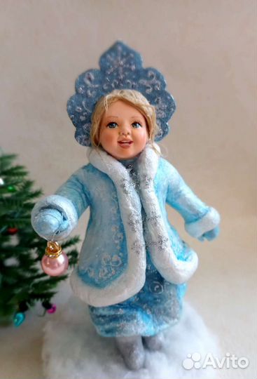 Ватная ёлочная игрушка Снегурочка