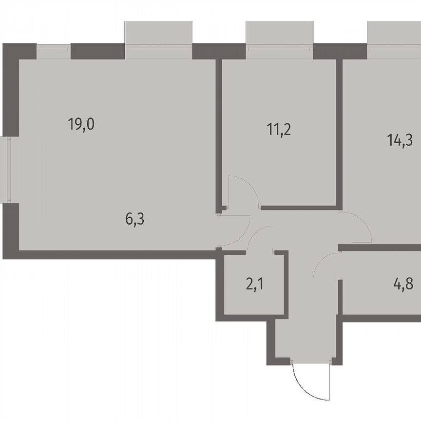 3-к. квартира, 65,1 м², 5/12 эт.