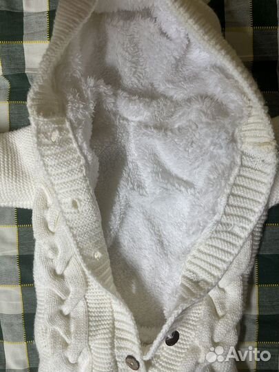 Зимний вязаный комбинезон 68