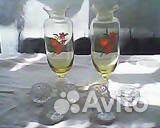 Хрустальный салатник цветное стекло бу