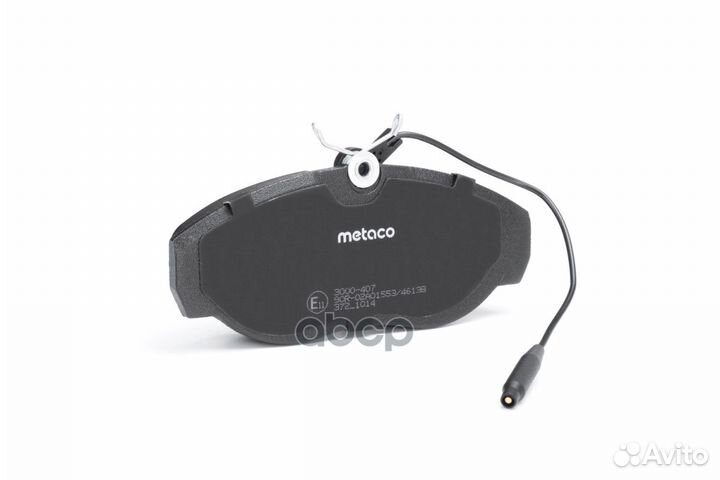 Колодки тормозные передние к-кт 3000407 metaco