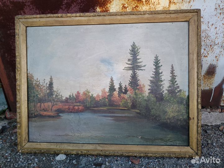 Картина маслом на холсте старинная