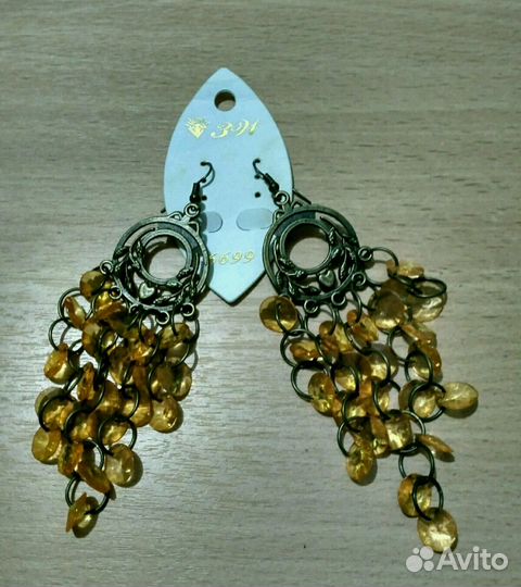 Бусы, серьги