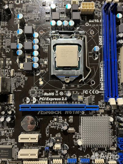 Мат плата AsrockH61M-S/i3.3220