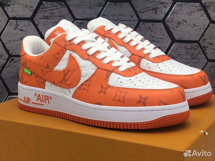 Louis Vuitton X Nike Air Force 1 Low White Orange