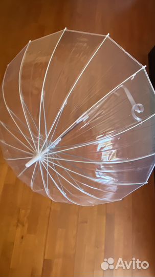 Зонт трость прозрачный